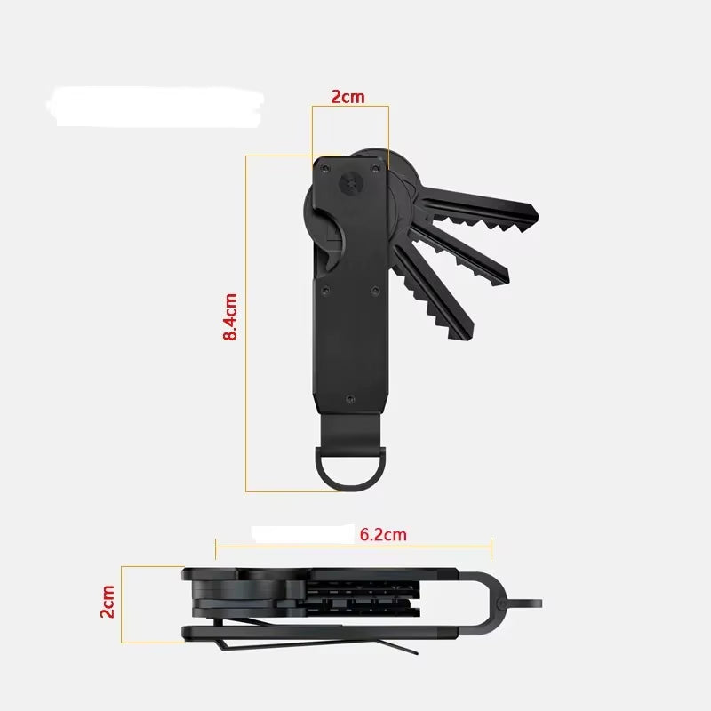 Key Organizer Compact Holder Metal Key Chain Minimalist Key Case Holder for Keychain Secures 1-5 Keys